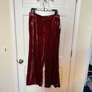 Anthropologie wide leg velvet trousers